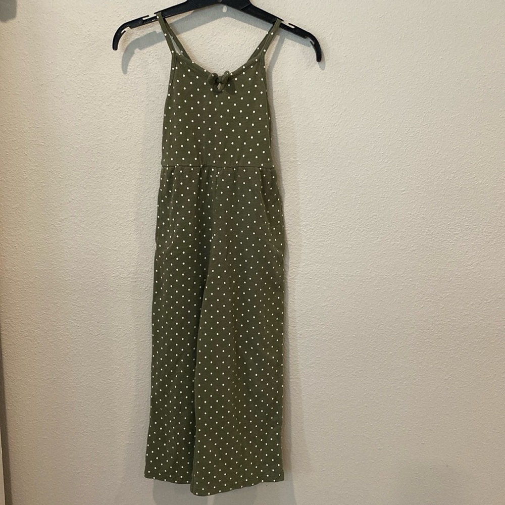 Old Navy Jumpsuit. Green with white polka dots. Size Medium (8)
